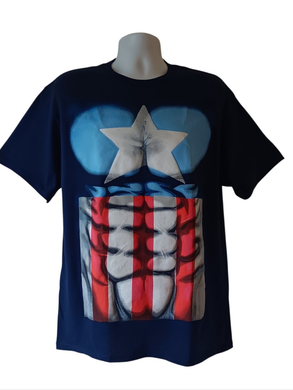 Marvel Captan America men's navy blue short-sleeve graphic t-shirt size L